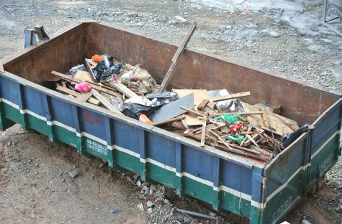 Waste collection trucks in Twickenham residential area