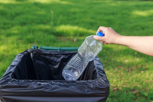 Recyclable materials being sorted at a Twickenham facility